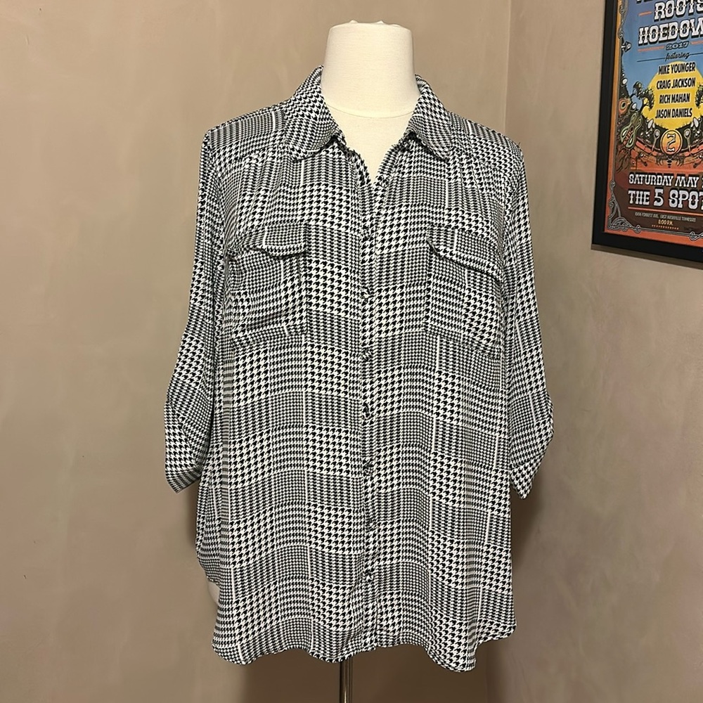 Houndstooth Blouse
